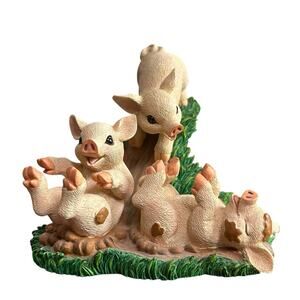 The Hamilton Collection Figurine Fun In The Mud Farm Livin’ Piglets Collection
